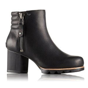 Sorel Waterproof Black Heeled Danica Ankle Boot Sz 9